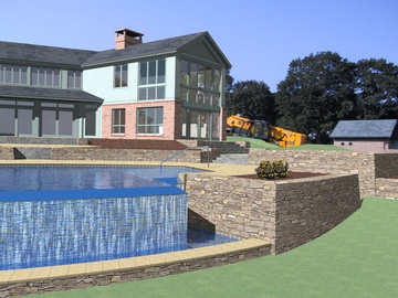 Martin Residence Guest House - modeled house, pool and terrace