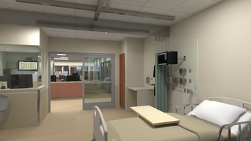 Still from Animation - ICU patient room
